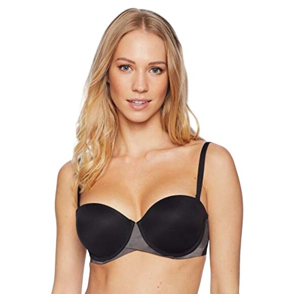 Spanx Pillow Cup Padded Bra Black Signature Strapless Women 38C Adjustable Strap - Picture 1 of 11